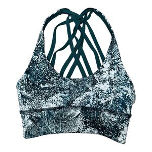 Lululemon Free To Be Moved Sports Bra 2 White Green Jasper